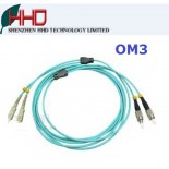 OM3 SC-FC 2core MM optical fibre armor patch cord 2mm  3mm