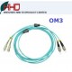 OM3 SC-FC 2core MM optical fibre armor patch cord 2mm  3mm